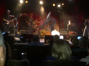 John Otway in mid somersault