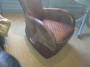 Leather chair complete with stirrups - Why?