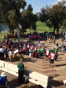 The opening ceremony procession