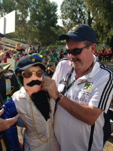 Two good-looking chaps exchange pleasantries