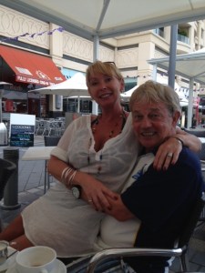 Actor Fraser Hines being looked after in a special caring way