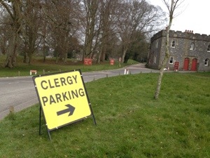 clergy parking sign