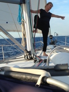 pole dancing on yacht