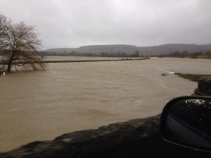 The flooded fields of Sussex around Amberley. ark building should commence immediately floods in sussex