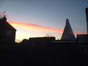 sun sets over Arundel