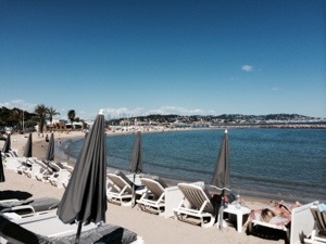 View from La Sweet looking past Cannes to the mountains.