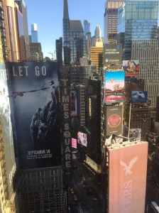From the 25th floor of the Marriott Marquis in Times Square, New York